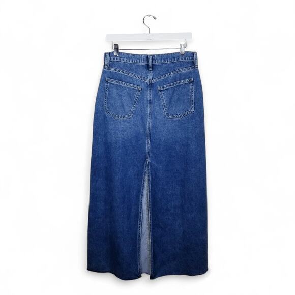 UNIVERSAL THREAD GOODS INC. Denim Skirt Maxi High Slit Back Cotton/Lyocell  - 8 - Picture 3 of 10